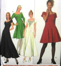 7514 PRINCESS FLARE SS-LONG SLV DRESS LENGTHS PATTERN 6-22 3ZS